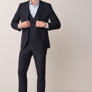 LUC490 Navy Blue Regular Fit Two Button Suit