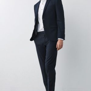 LUC494 Navy Blue Slim Motionflex Stretch Suit