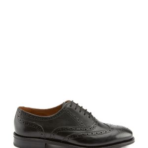 LUC477 30Brg Black Polished Leather Brogue Oxford Shoes