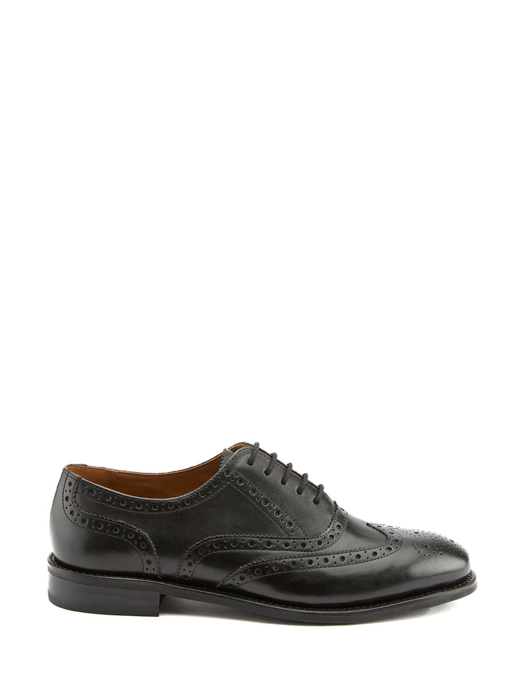 LUC477 30Brg Black Polished Leather Brogue Oxford Shoes - Image 2