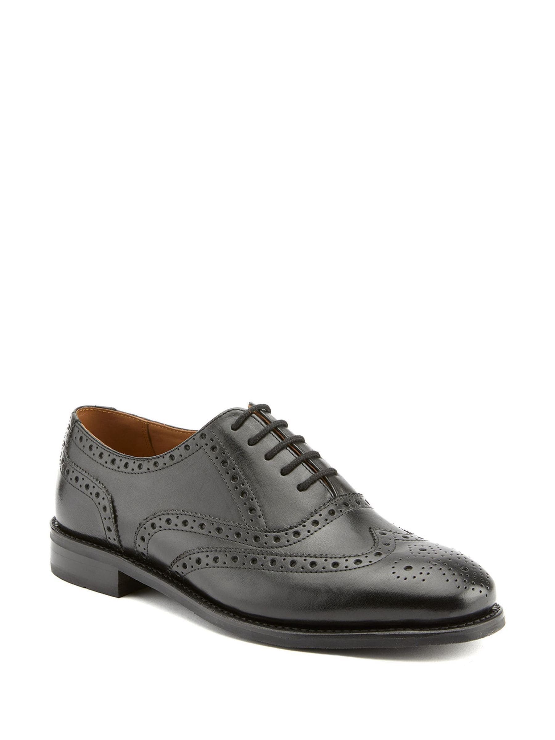 LUC477 30Brg Black Polished Leather Brogue Oxford Shoes - Image 3