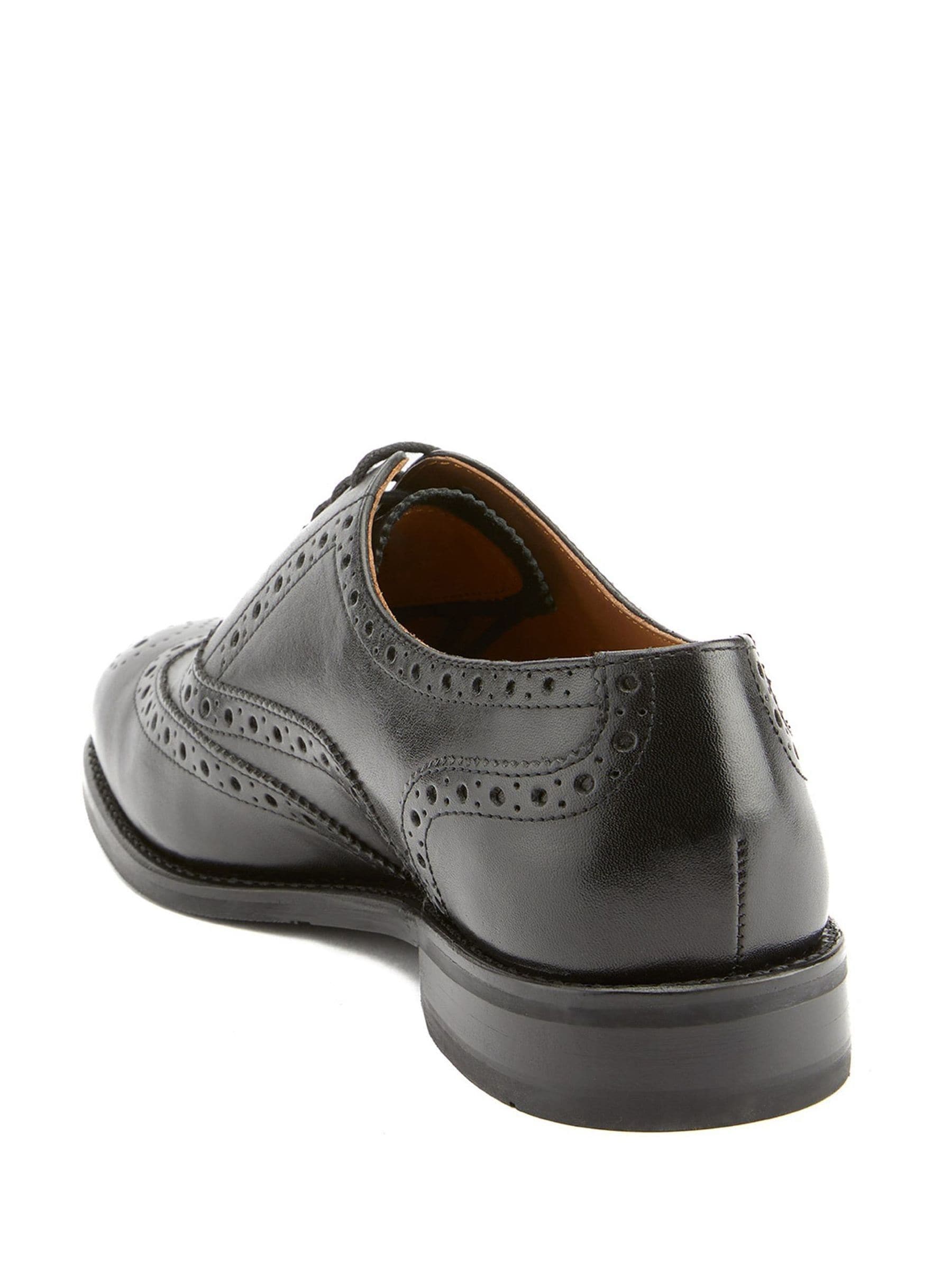 LUC477 30Brg Black Polished Leather Brogue Oxford Shoes - Image 4