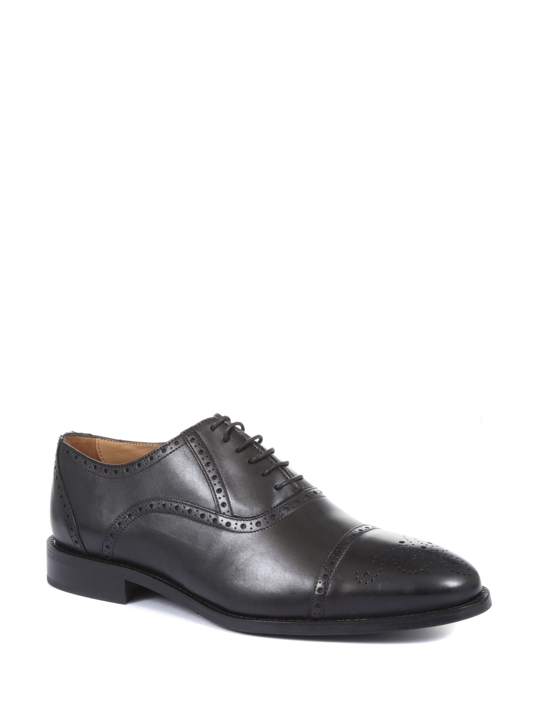 LUC469 Black Leather Batcombe Tie Shoes - Image 4