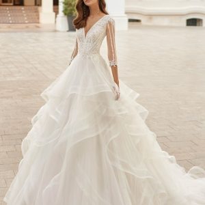 LUC457 Princess Wedding Dress With Sheer Back