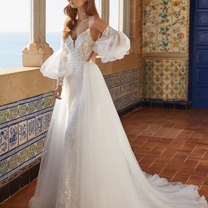 LUC437 Spaghetti Strap Lace Wedding Dress