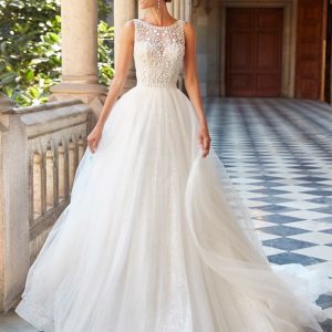 LUC442 Beaded Backless Backless Ball Gown