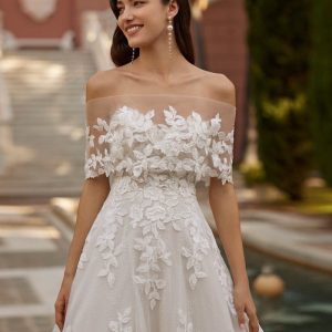 LUC451 Embroidered Tulle Wedding Dress