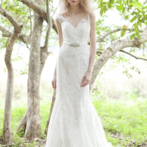 LUC434 Beaded Wedding Dress With Low Back