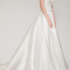 LUC452 Beaded Satin Ball Gown
